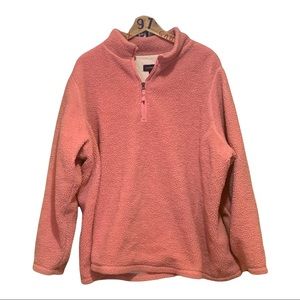 Lands End High Pile Fleece 1/4 zip plus size pull over 3XL